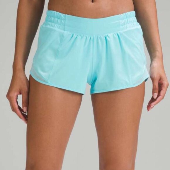Lululemon Hotty Hot Lined Short 2.5" Cyan Blue Size 10 - Picture 2 of 6
